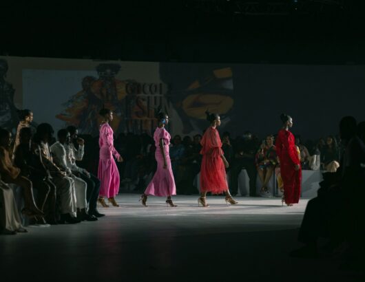 The image of the fashion show runway models