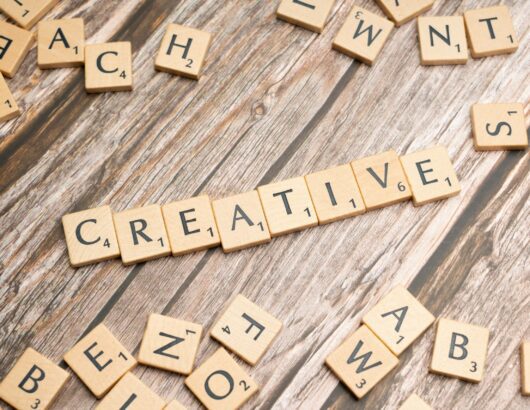 The image of the board game with word "creative"